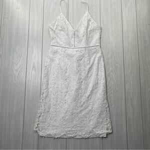 ASTR The Label Women's White Lace Cocktail Sheath Dress Size Medium
